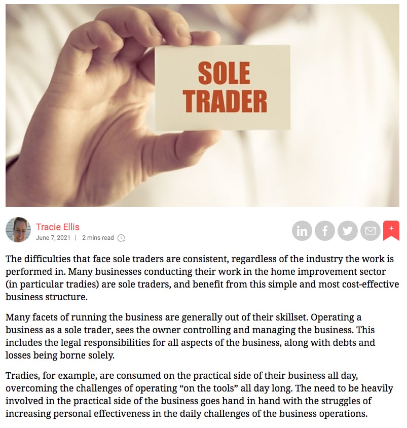 Inside Small Business Management Overcoming The Struggles of Being A Sole Trader