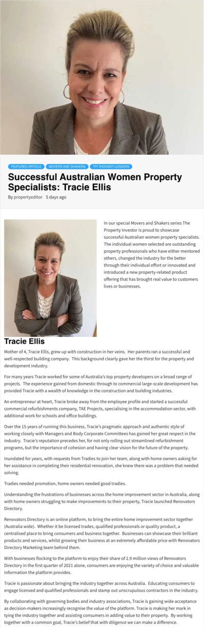 Tracie Ellis Property Investor Mag